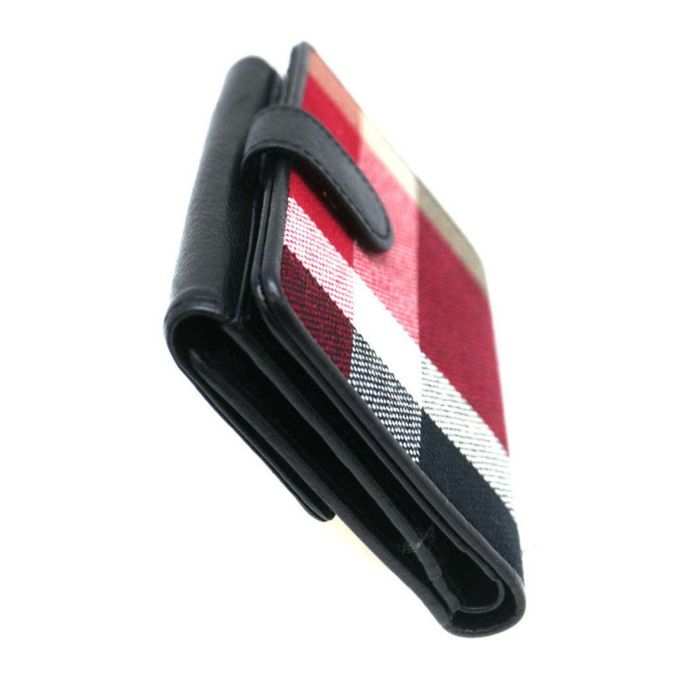 Burberry Hook Wallet Double Canvas Leather Red Black - Picture 4 of 8